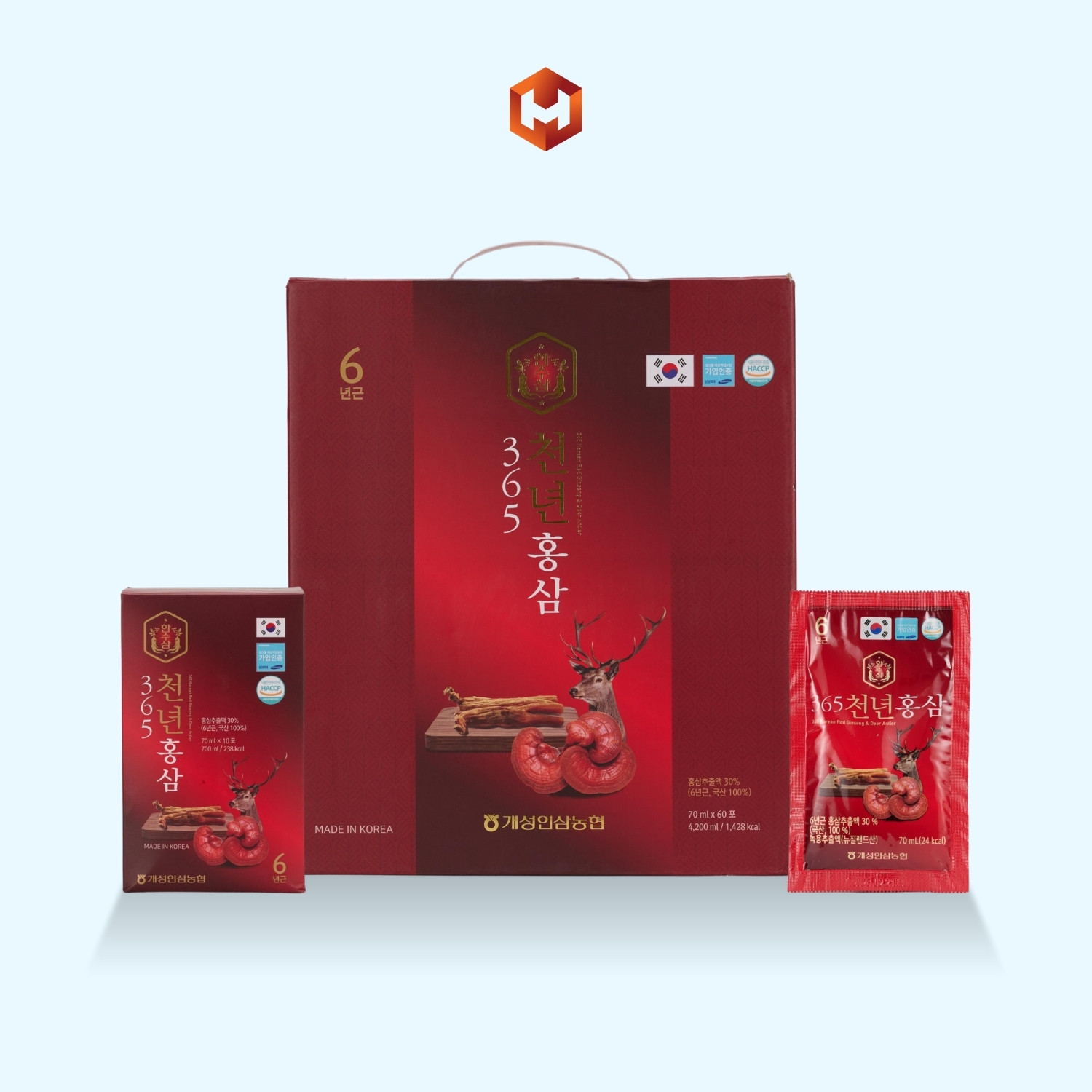 Nước Hồng Sâm Nhung Hươu 365 70ml X 60 Gói